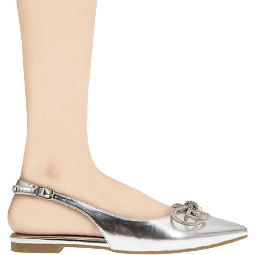 BCBGeneration Kristin Silver Pointed Flat Slingback